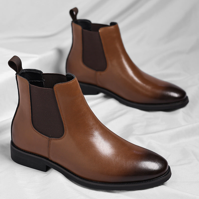 Mens Classic Chelsea Boots Winter Leather Ankle Boots