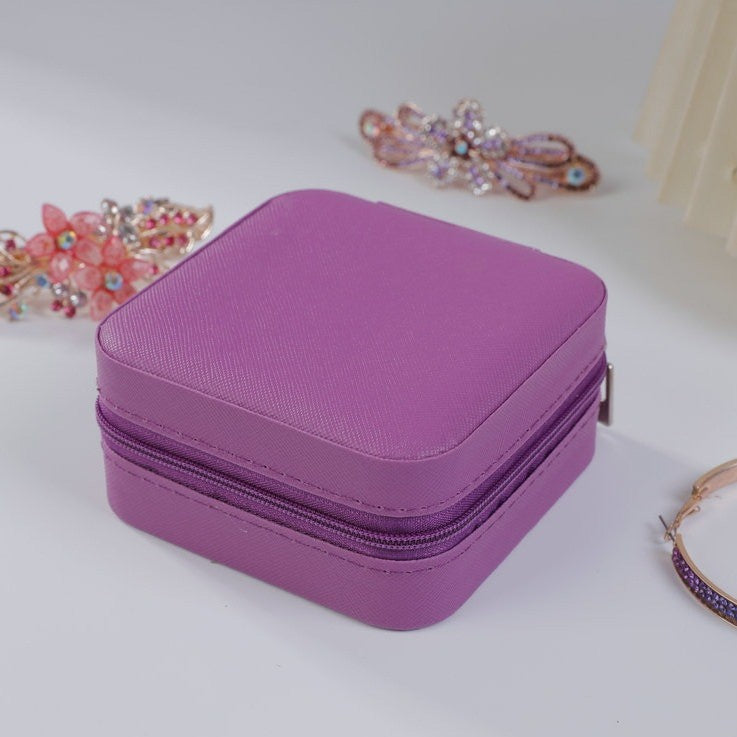 Portable Leather Jewelry Storage Box