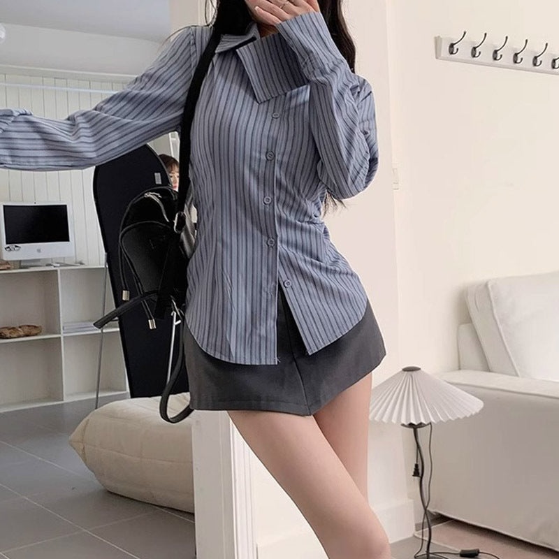 Blue striped shirt