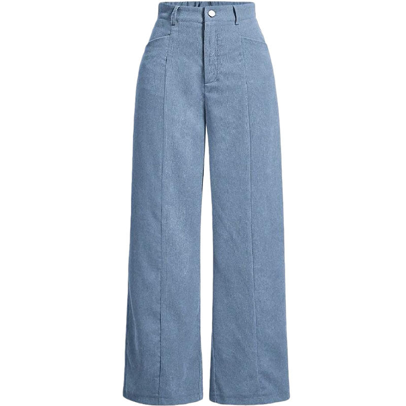 Women's High Waist Corduroy Wide Leg Pants