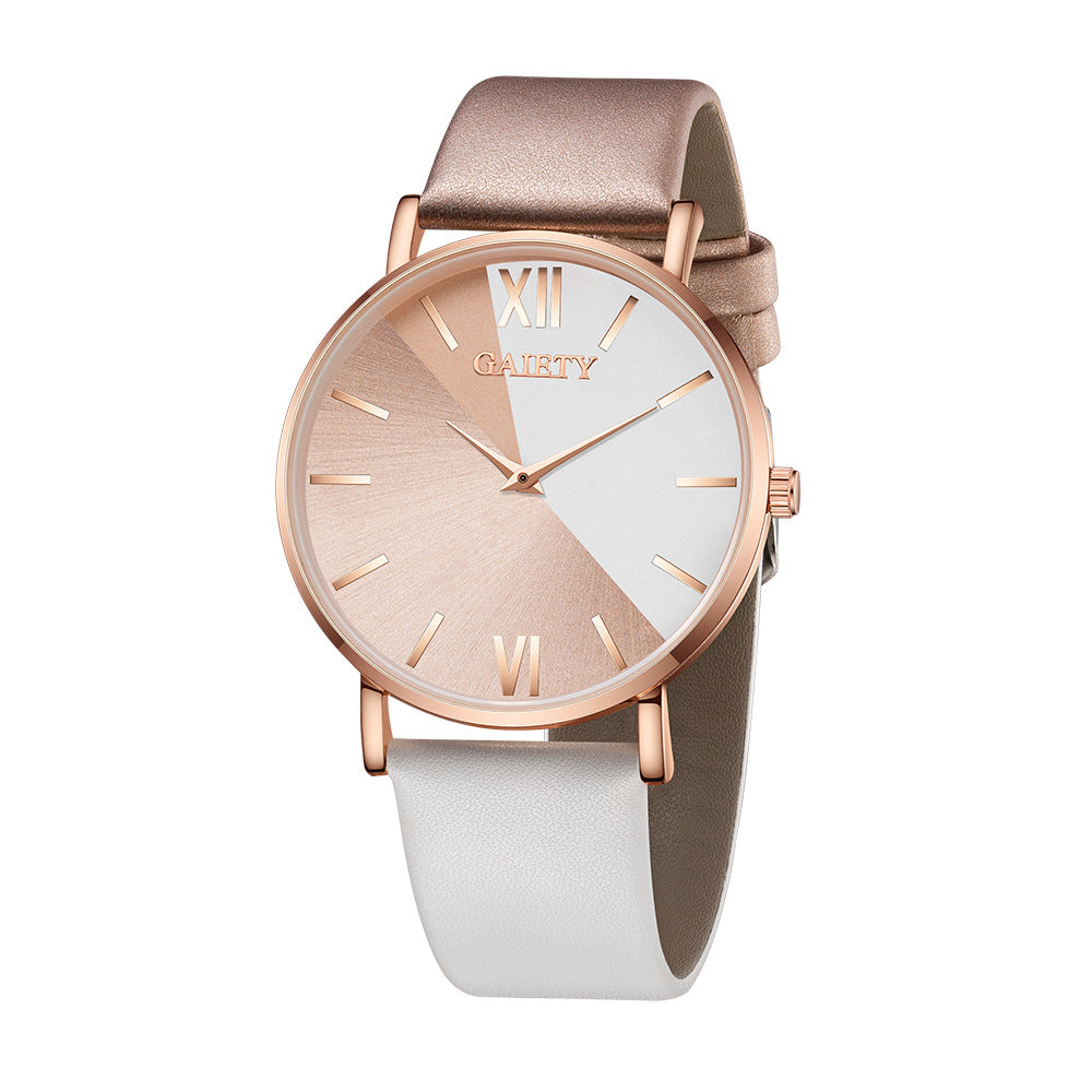 Two-color simple quartz watch