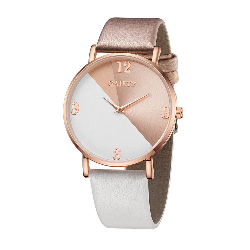 Two-color simple quartz watch