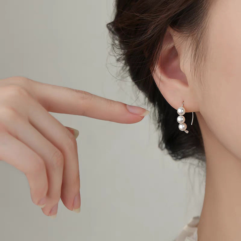 Lustre Bloom Silver Pearl Earrings