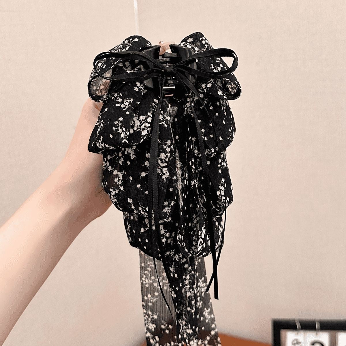 Elegant Bow Crystal Hair Claw Clip