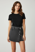 Women's Button Front Denim Culottes