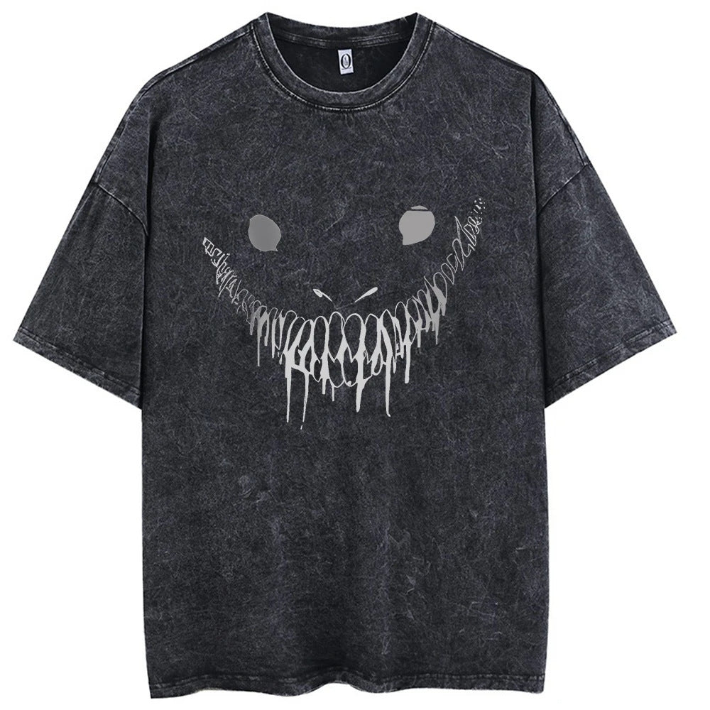 Casual Short-Sleeve T-shirt with Anime-Inspired Berserk Prints