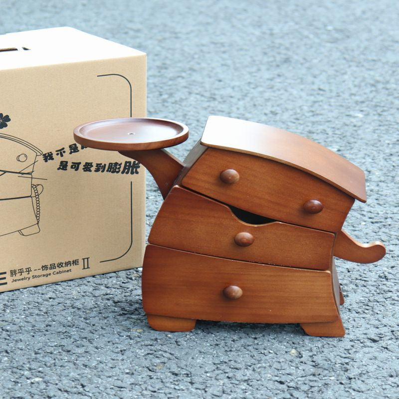 Fat and plump solid wood storage box