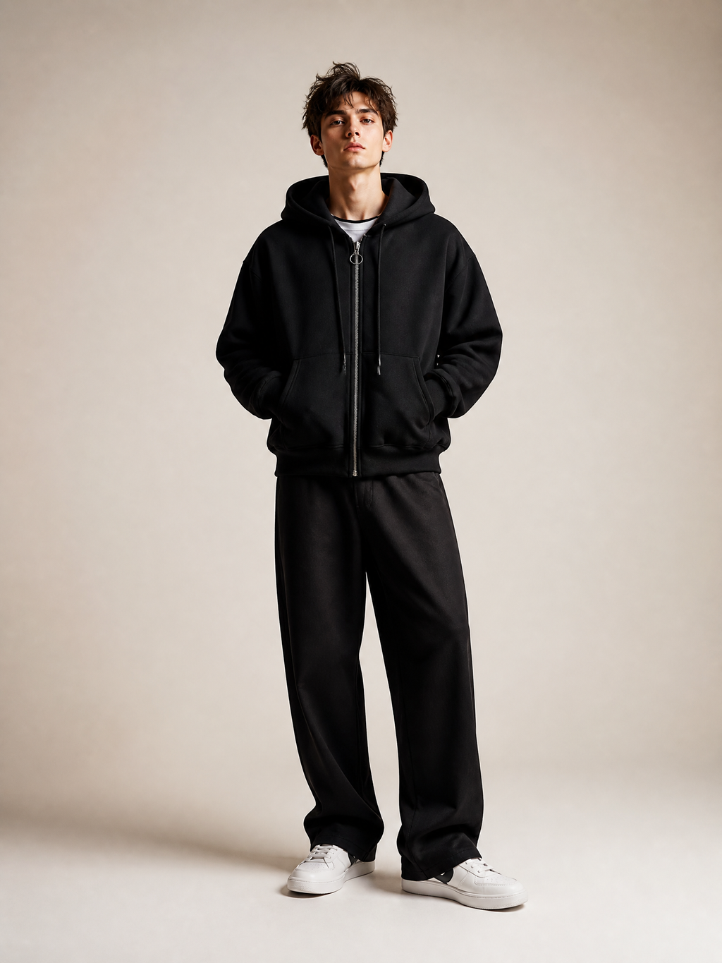 Unisex Premium Fleece-Lined Zip-Up Hooded Jacket