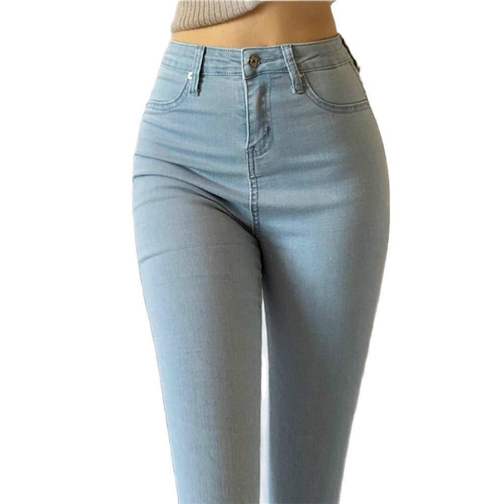 Stretch light blue denim jeans