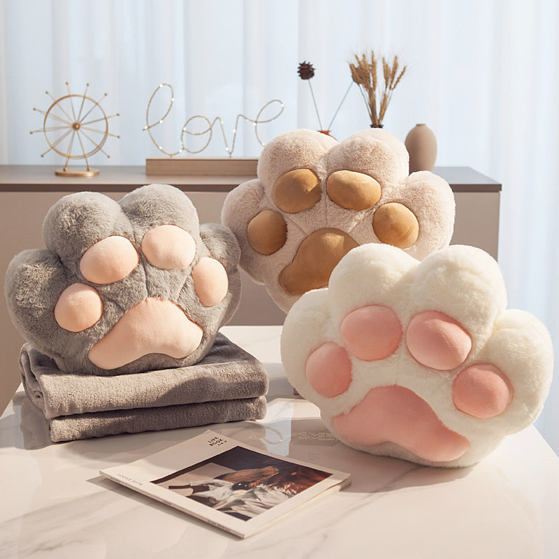 Cat Paw Pillow Blanket Hand Warmer