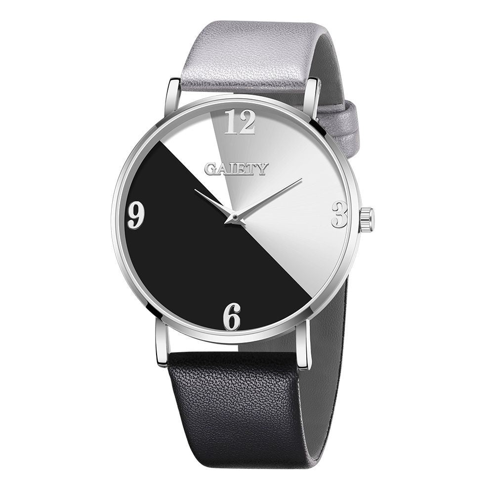 Two-color simple quartz watch