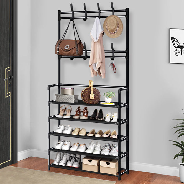 Simple floor-standing multi-functional clothes hanger