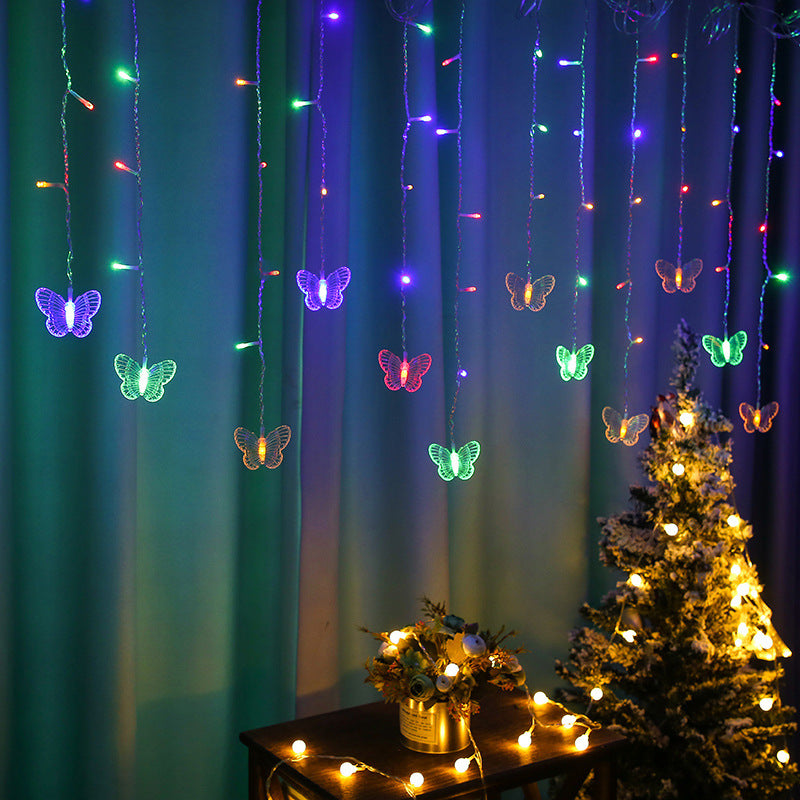 LED Snowflake Butterfly Curtain Decorative Lights