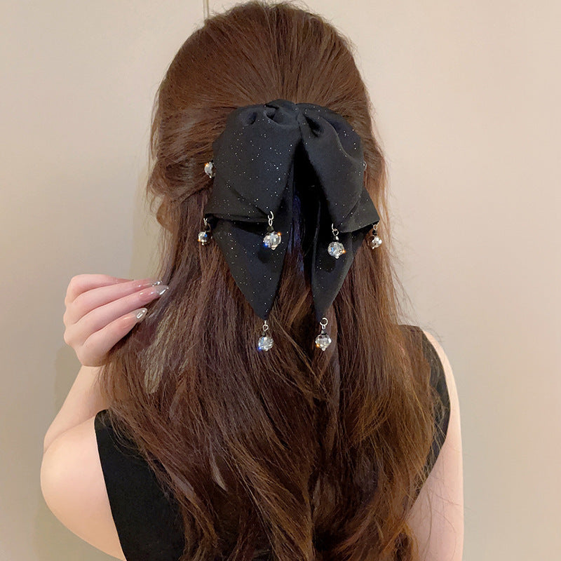 Elegant Bow Crystal Hair Claw Clip