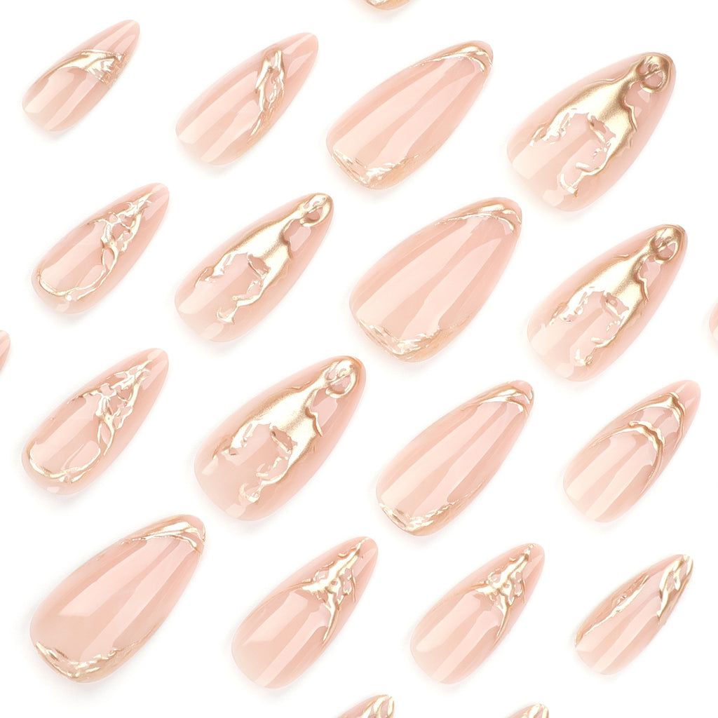 Short wearable nail plate with almonds