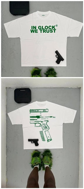 Men's Oversized Cotton T-Shirt with Bold Y2K Graphic Prints