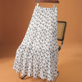Floral Print Chiffon Midi Skirt