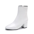 Pointed Toe Women Boots Side Zipper Chunky Heel