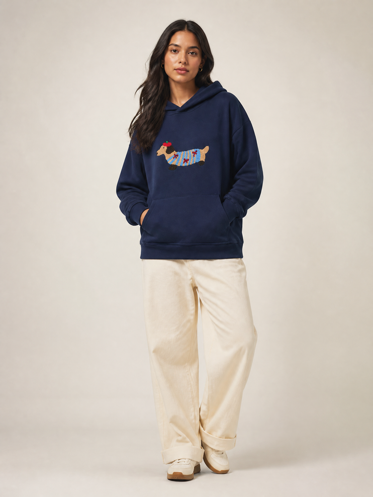 Dachshund Graphic Hooded Sweatshirt in Luxury Soft Fleece