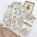 Cotton Pajama Set for Women with Long Sleeve and Pants