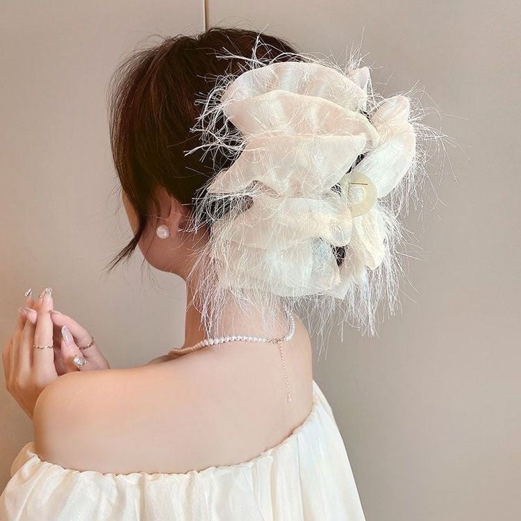 Elegant Bow Crystal Hair Claw Clip