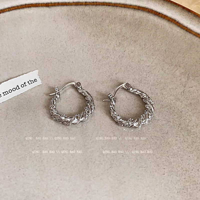 Lustre Bloom Silver Pearl Earrings