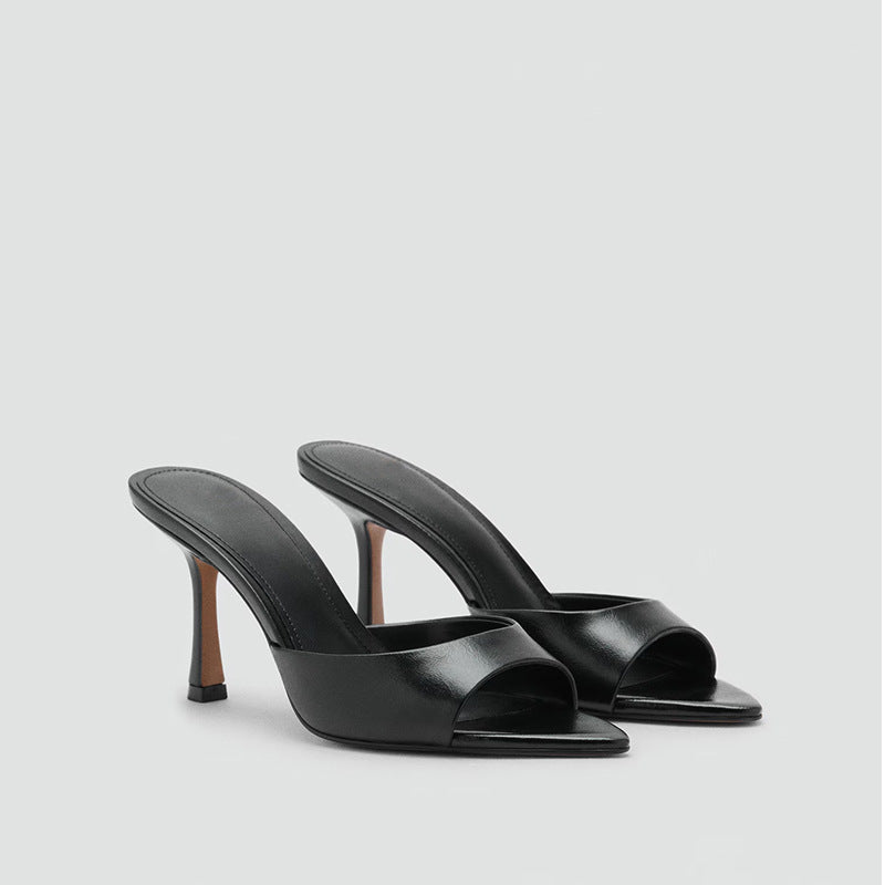 Patent Leather High-Heeled Sandals