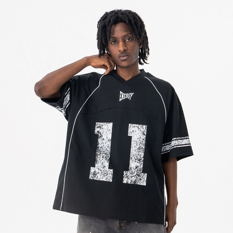 Men's Printed Cotton T-Shirt in Black with Geometric Snowflake Design