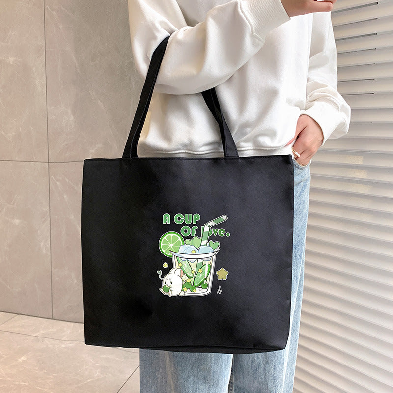 Canvas Tote Bag with Trendy Prints