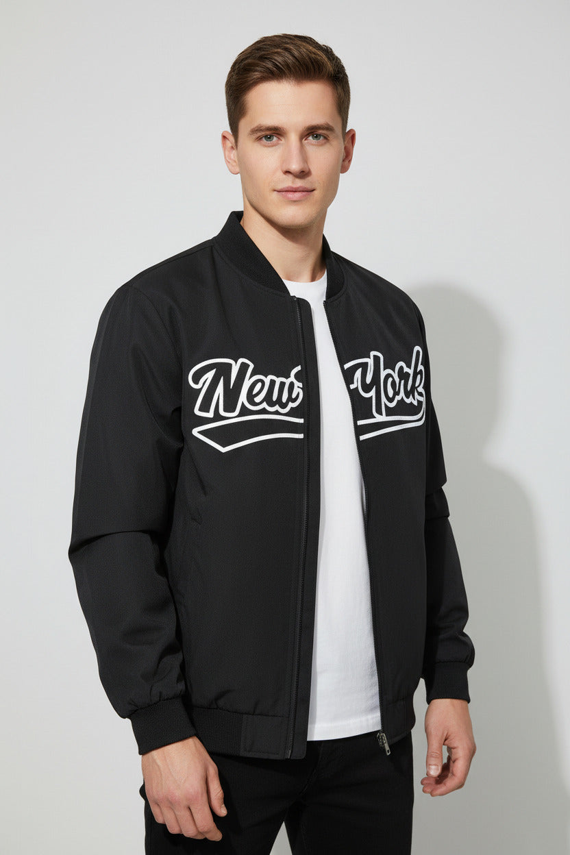 Men's Stand Collar Hooded Jacket