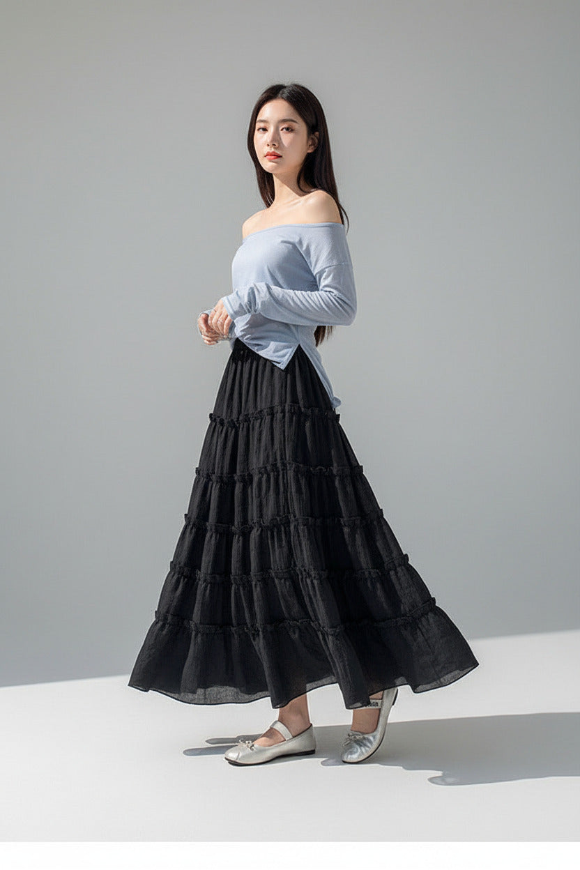 Patchwork half-length skirt