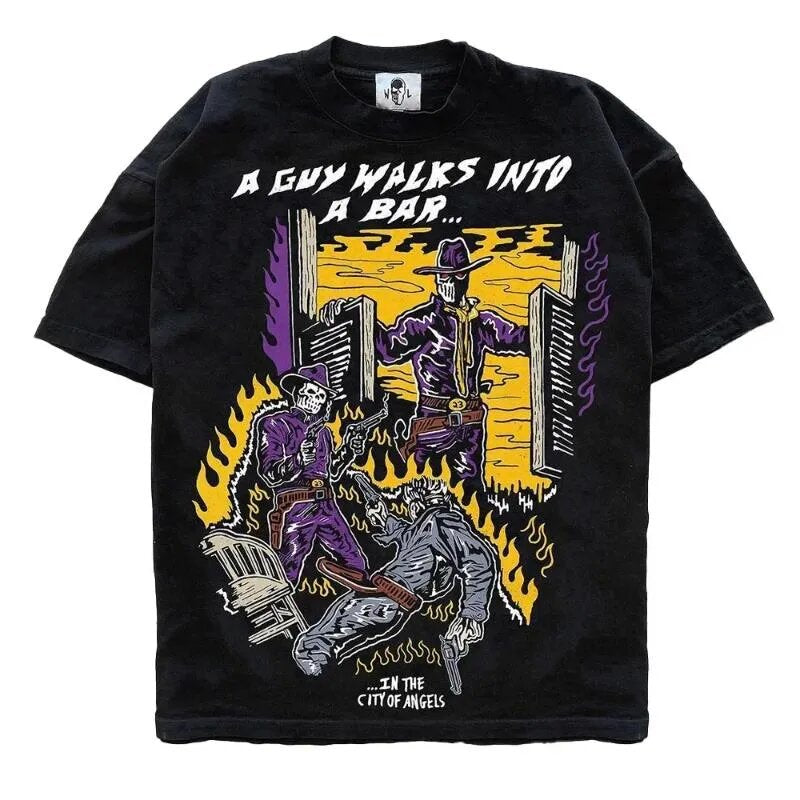 Cotton Loose Fit Cartoon T-Shirt - 100% Cotton, Moisture Wicking