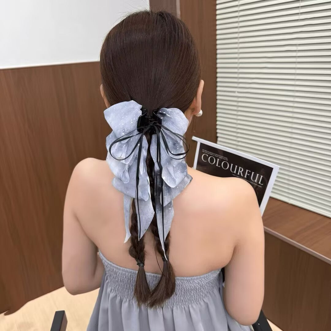 Elegant Bow Crystal Hair Claw Clip