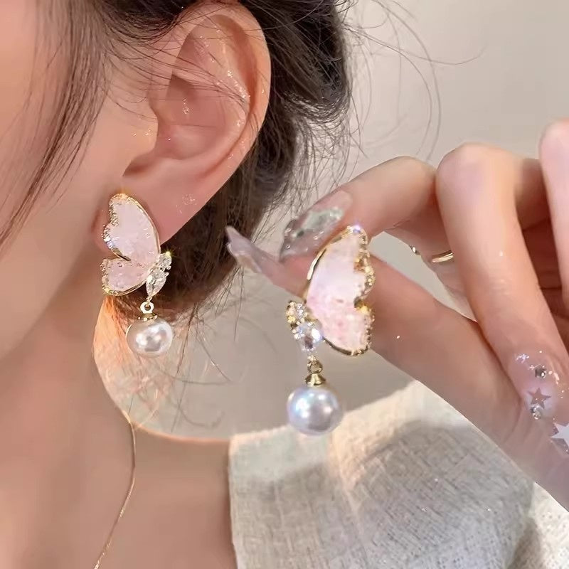 LunaPearl Butterfly Earrings Sterling Silver