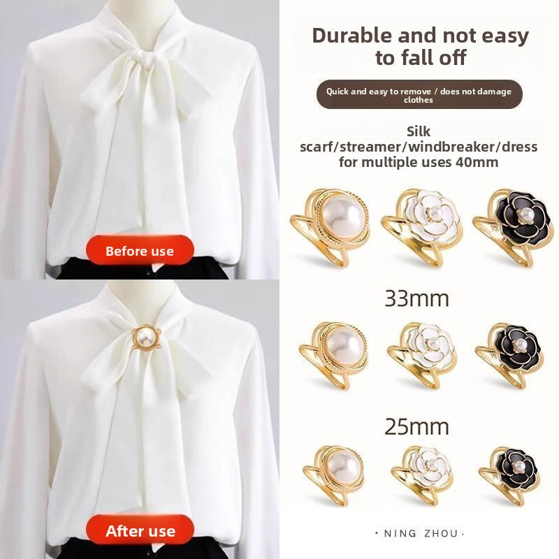 Multifunctional Pearl Scarf Buckle