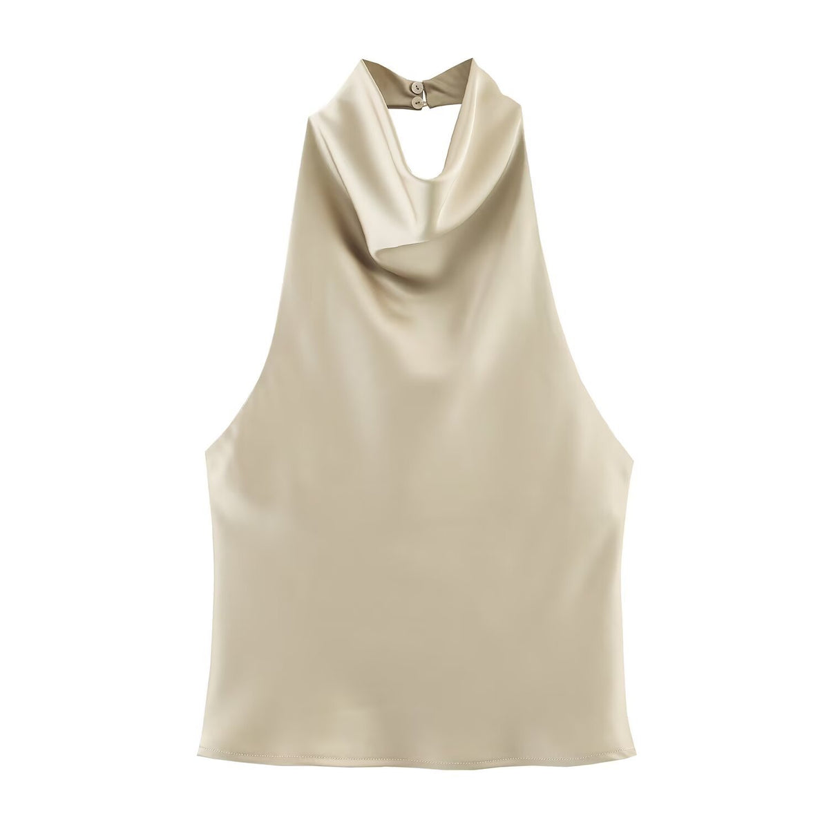 Womens Silk Satin Halter Neck Top