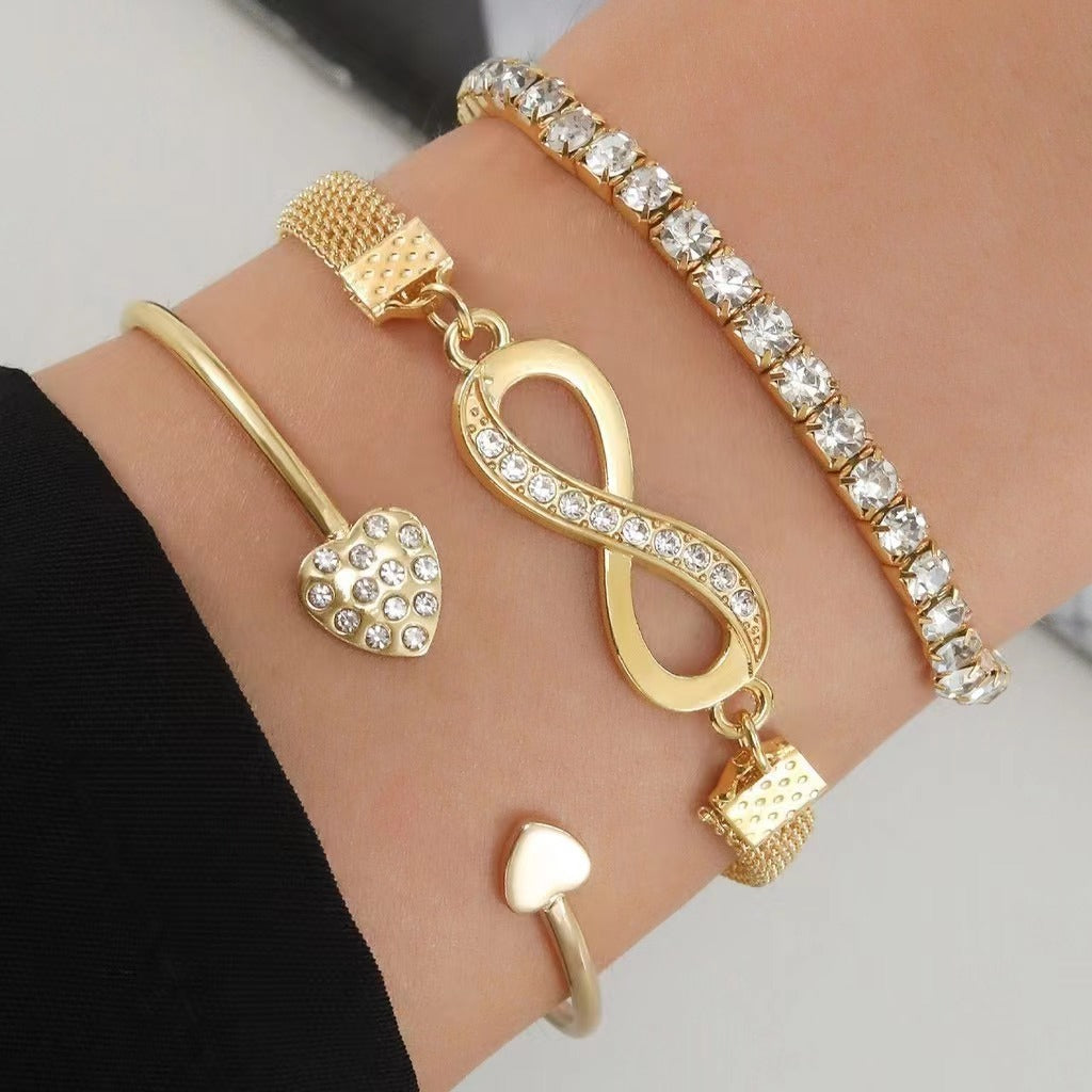 Geometric Heart Knot Bracelet Set