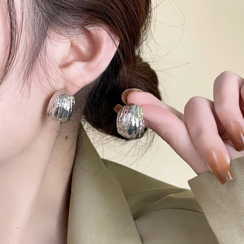 Lustre Bloom Silver Pearl Earrings