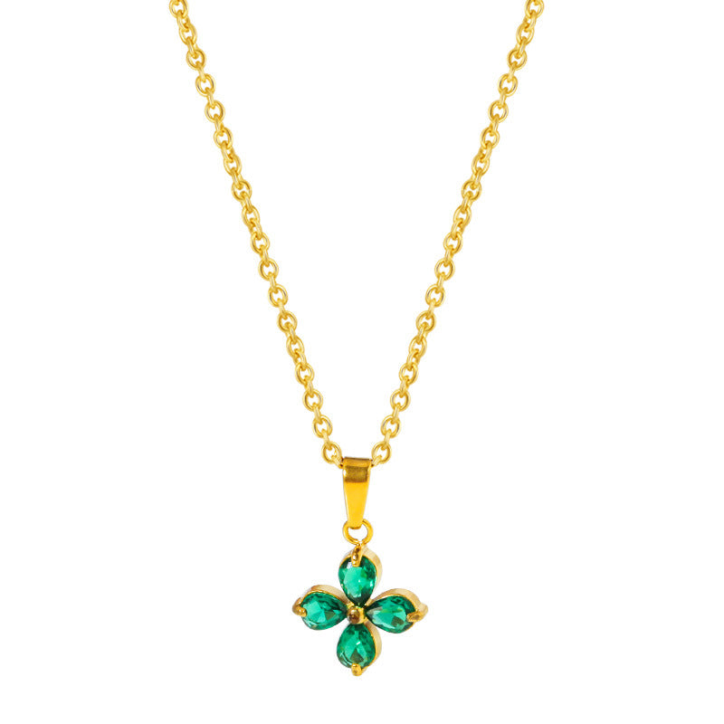 Butterfly Zircon Necklace Gold Plated Jewelry