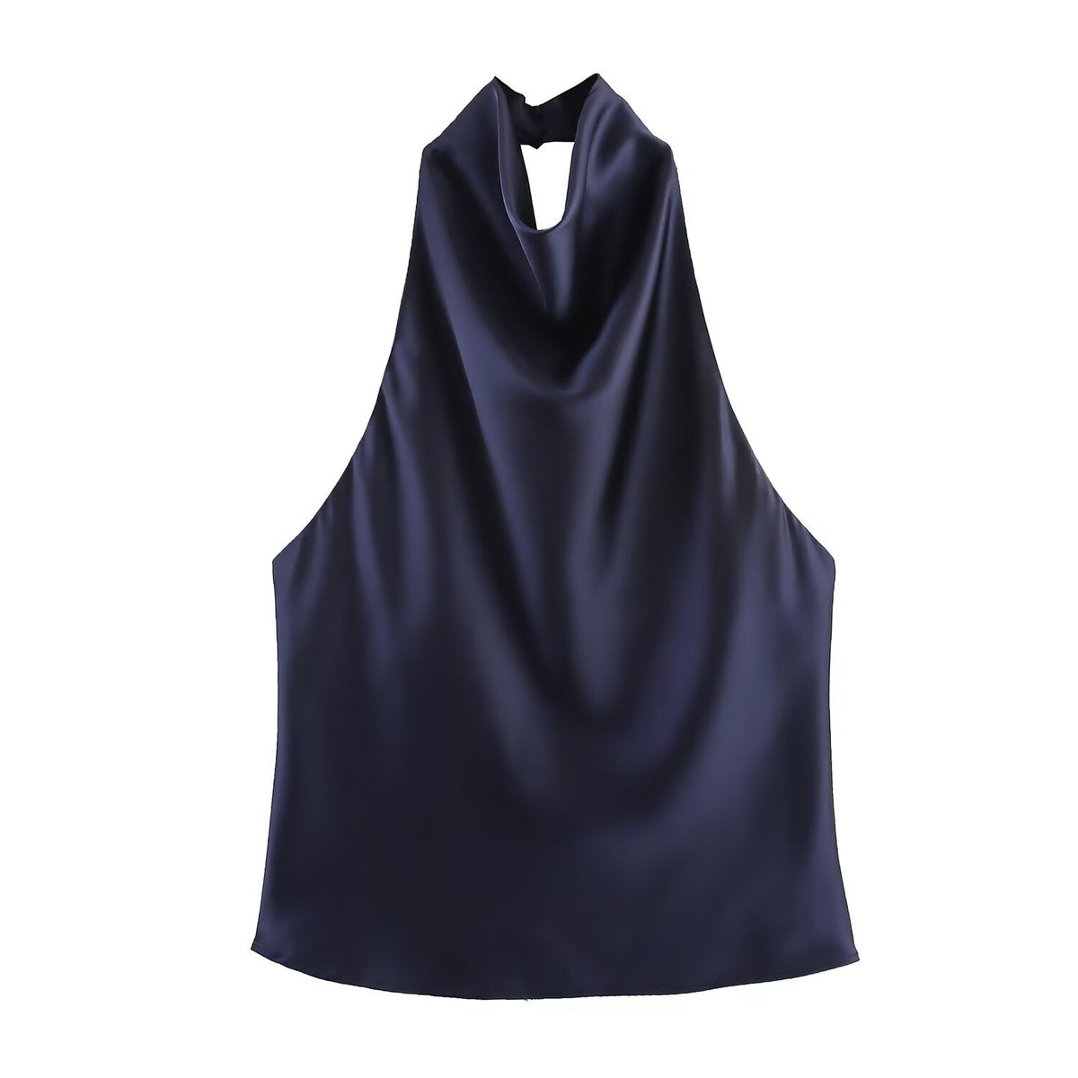 Womens Silk Satin Halter Neck Top