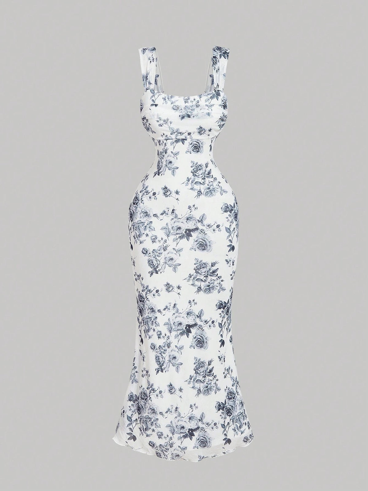 Blue and White Floral Dress