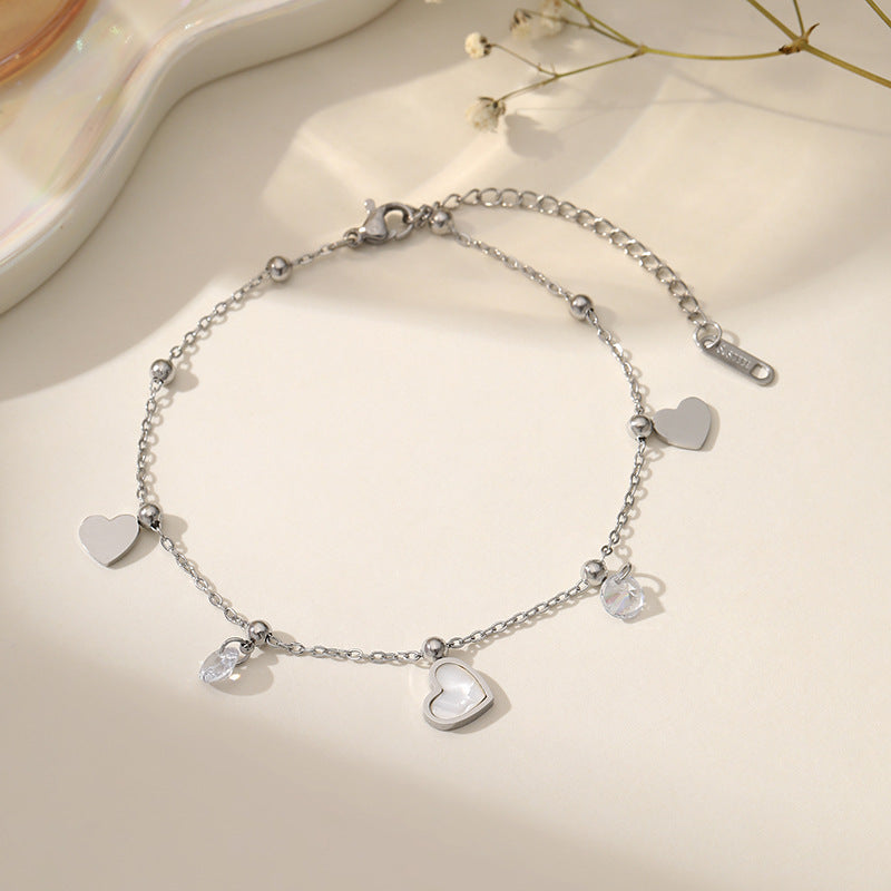Fashion Titanium Steel Ankle Chain with Tassel