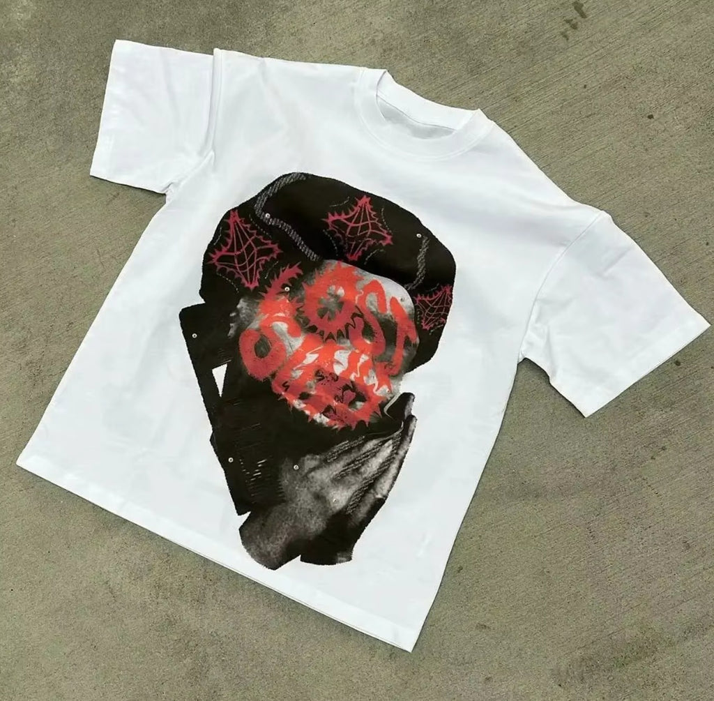 Oversized Graphic Print Cotton Blend T-Shirt