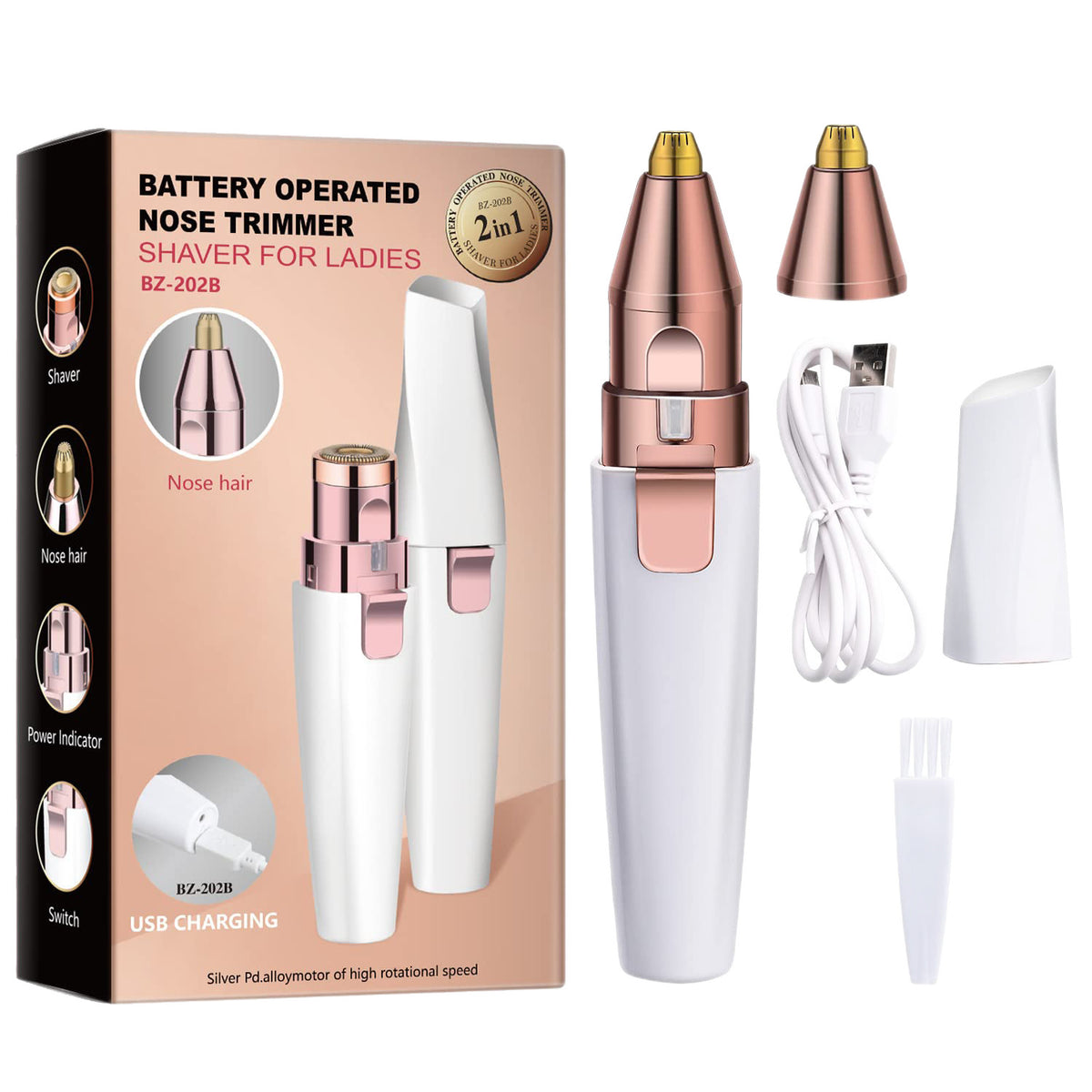 Portable LED Eyebrow Trimmer and Facial Hair Remover