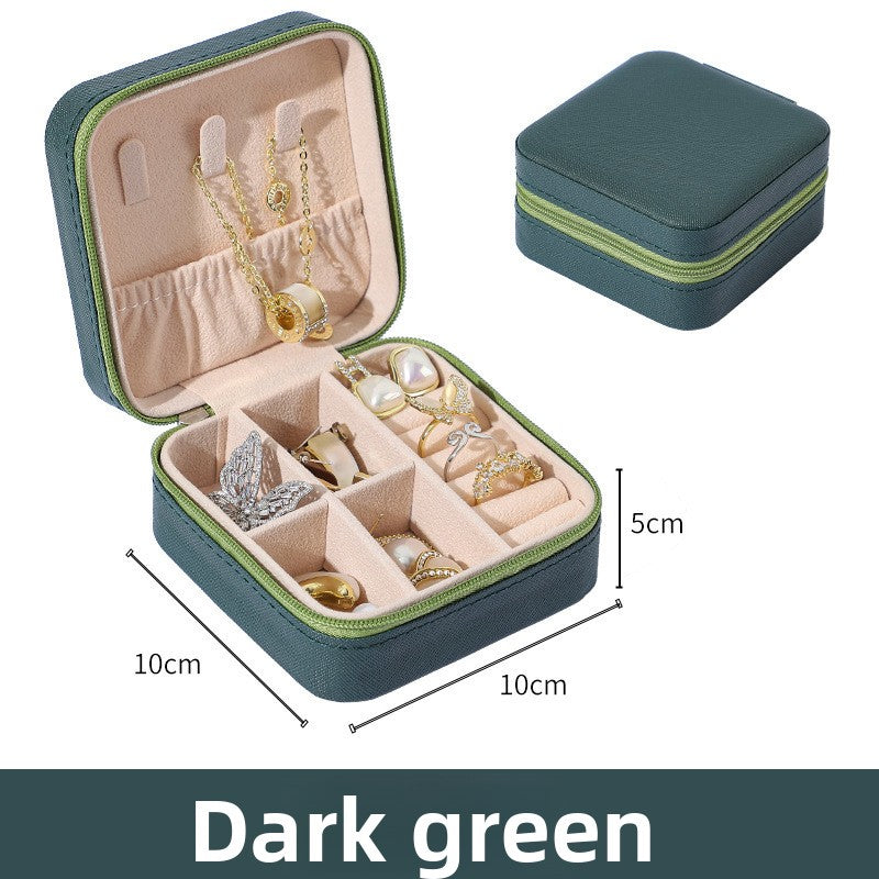 Portable Leather Jewelry Storage Box