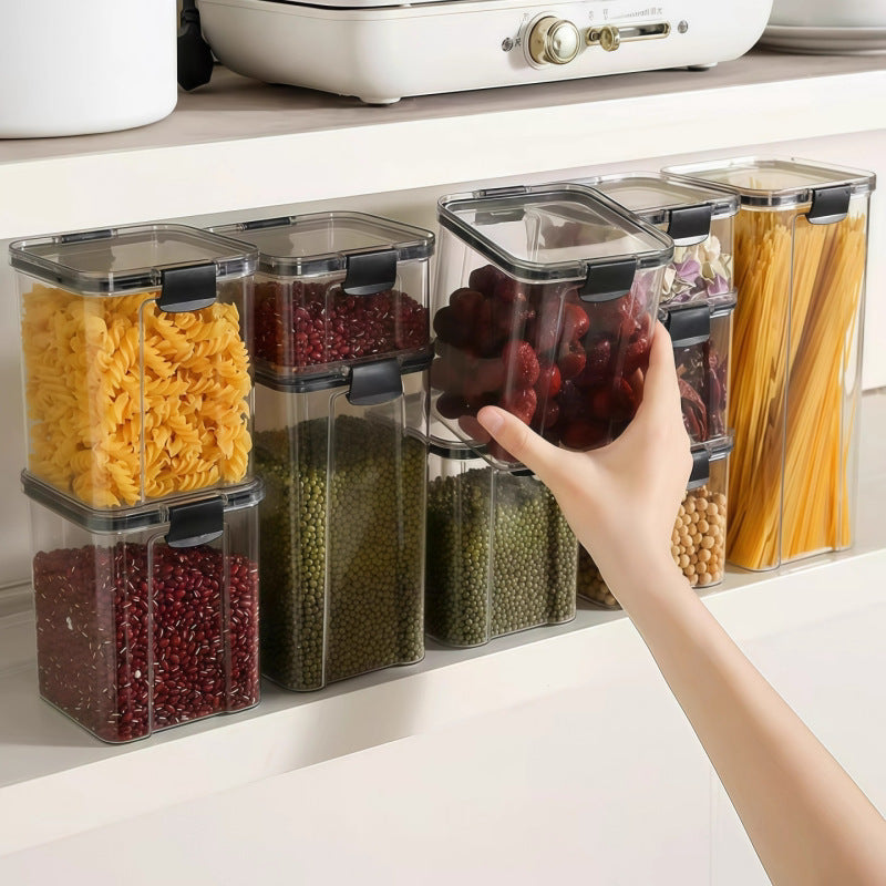 Snap Lock Food Storage Container with Transparent Square Design