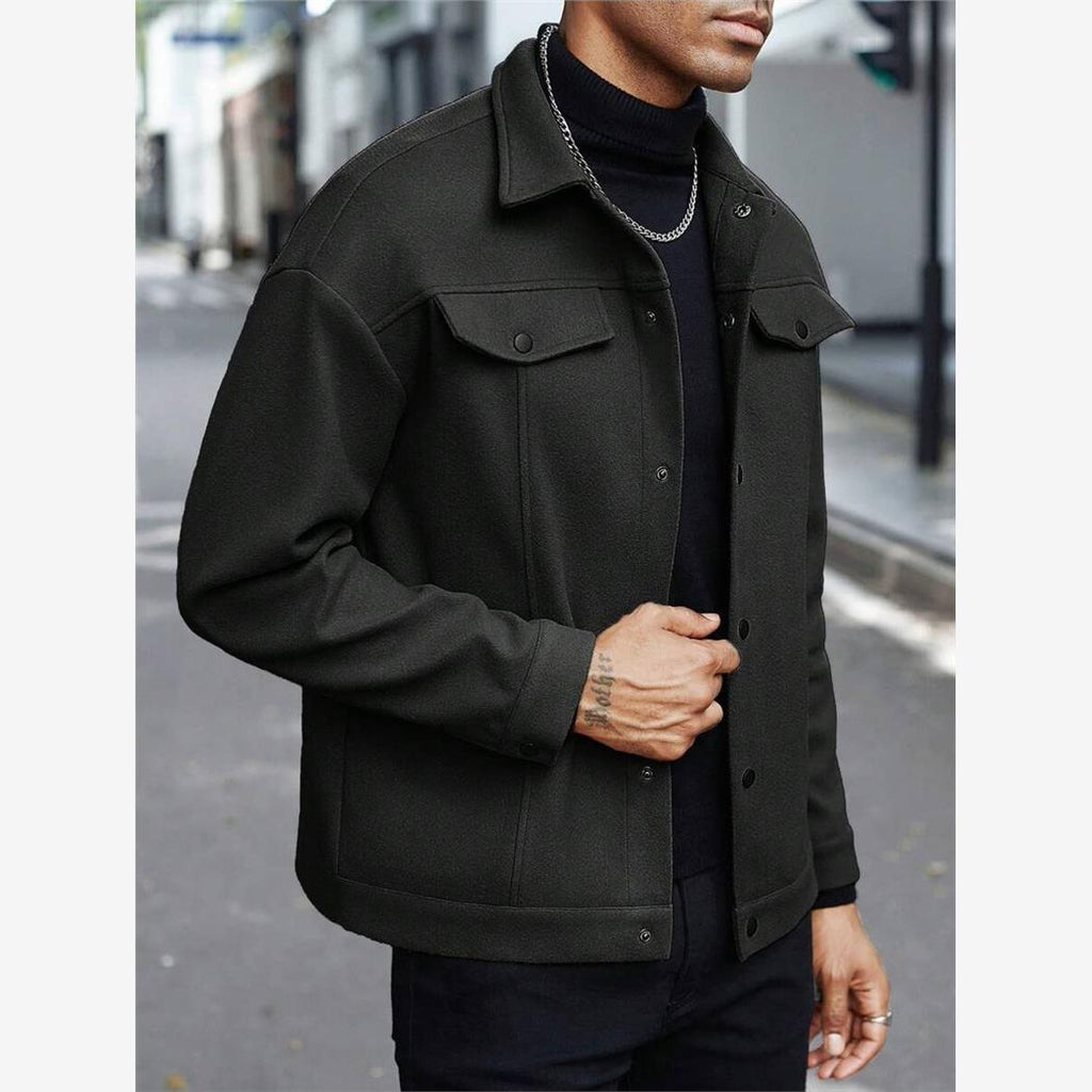 Collared woolen coat