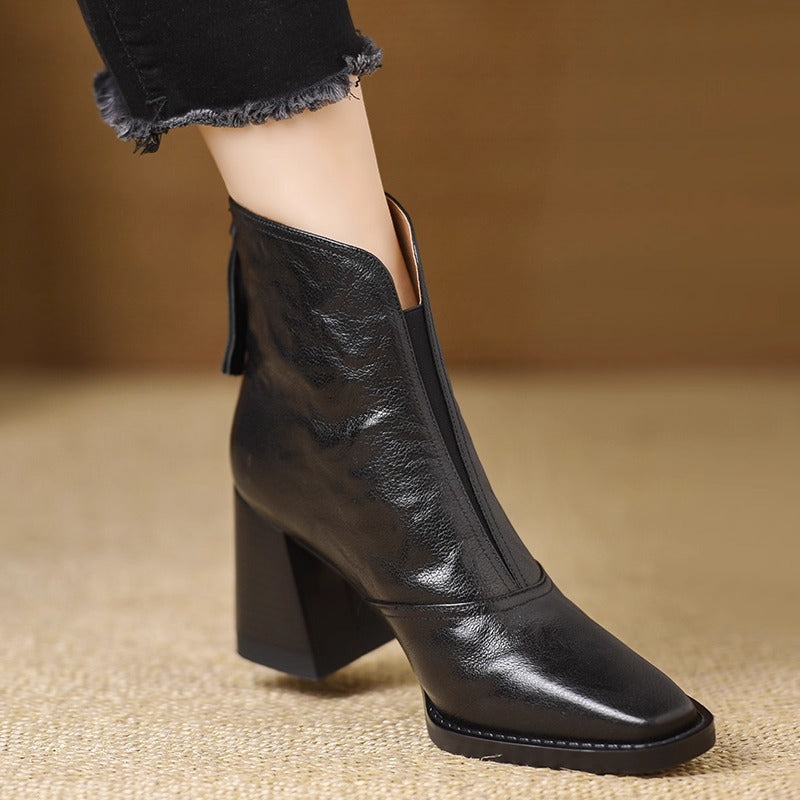 Marquette Vintage Square Toe Ankle Boots