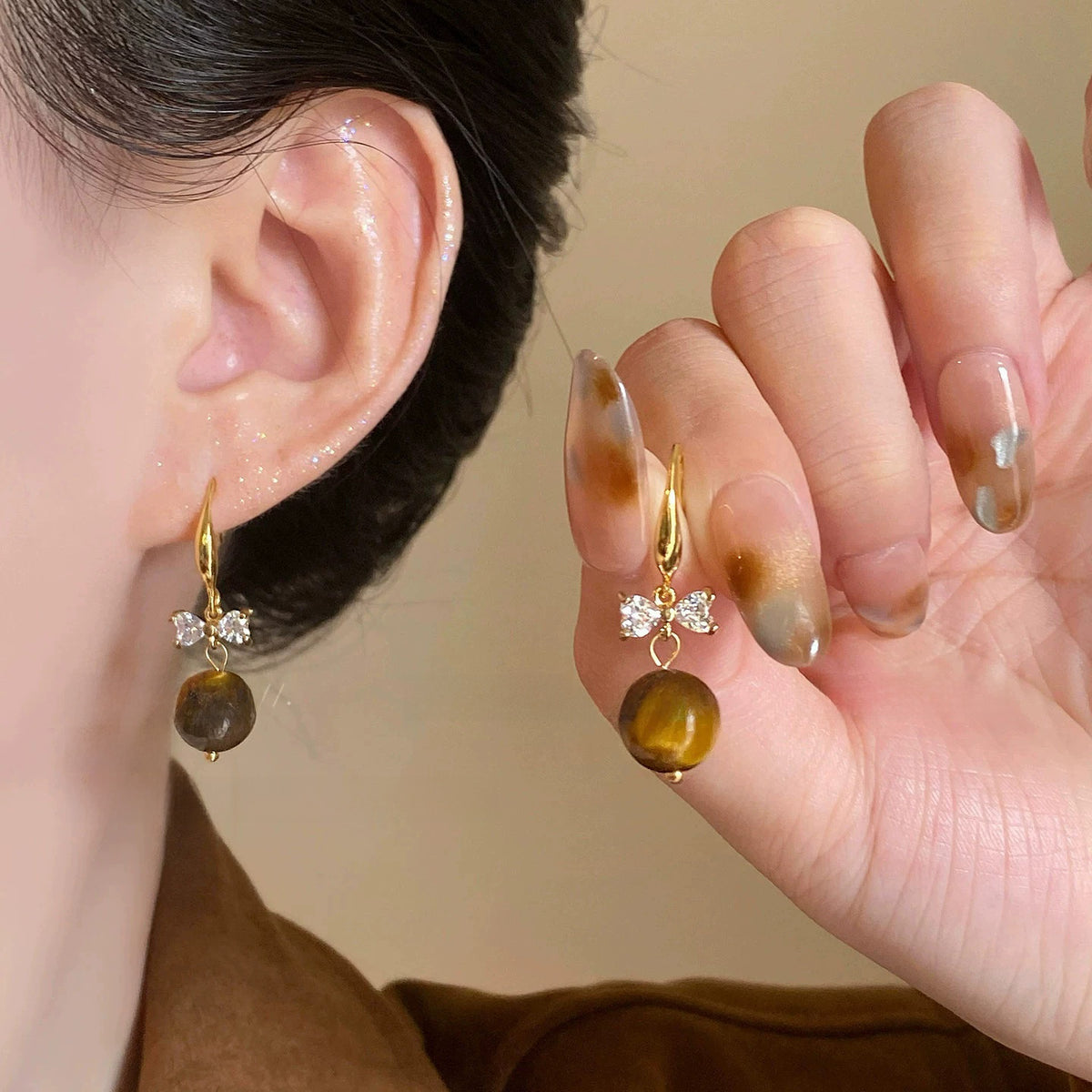 Pearl Geometric Earrings
