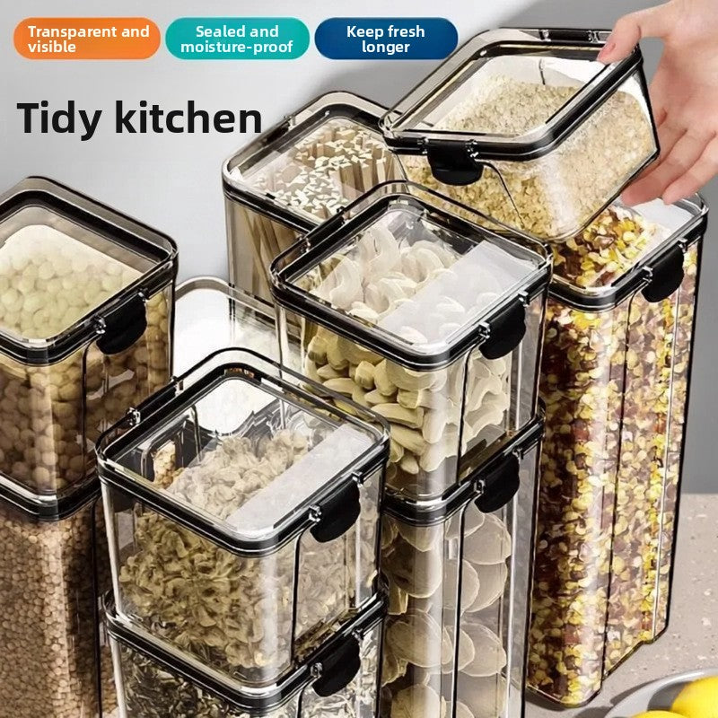 Snap Lock Food Storage Container with Transparent Square Design